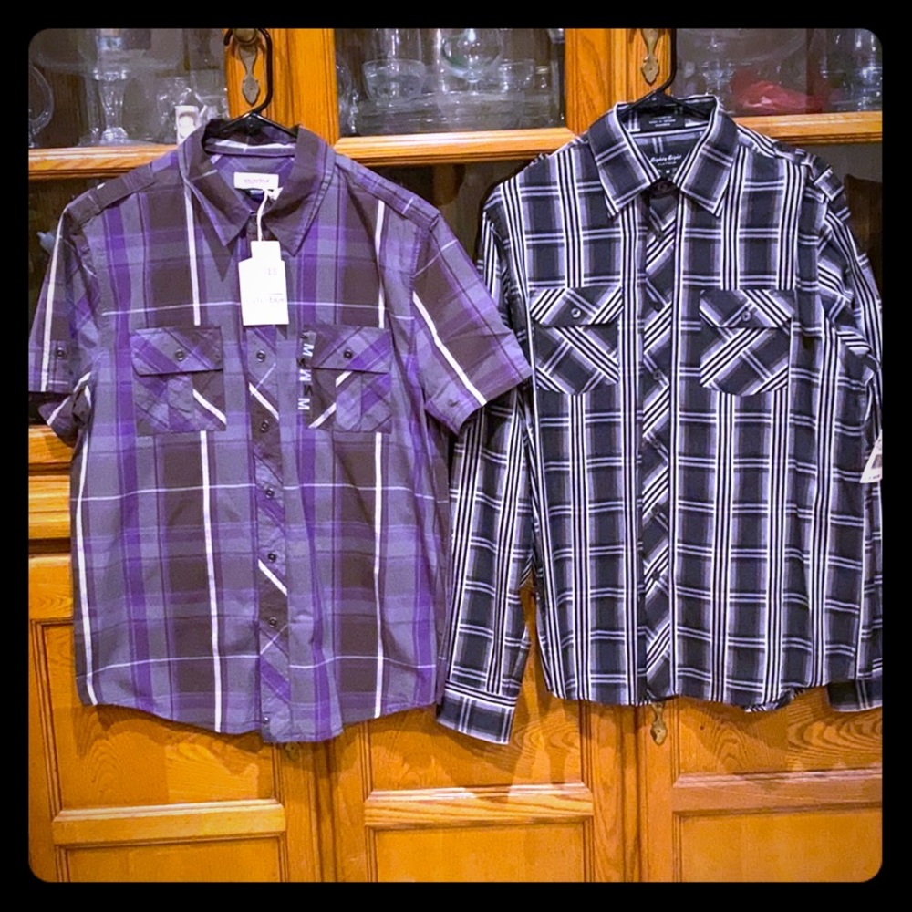 Eighty eight + anchor blue button down shirts sz M
